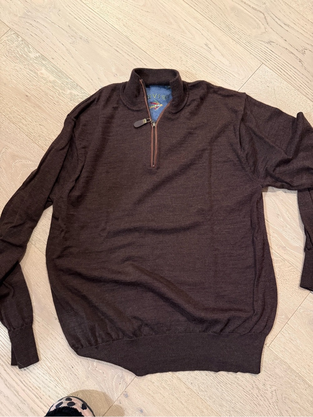 Orvis Men's Half-Zip Sweater - Dark Brown